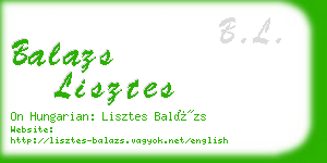 balazs lisztes business card